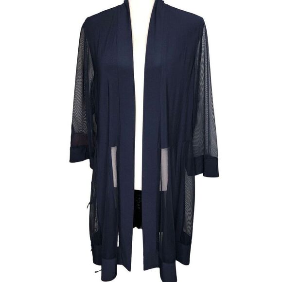R&M Richards Sheer Duster Style Cardigan Size 16W - Picture 2 of 15